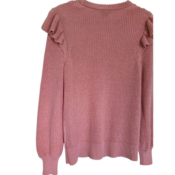 Summersalt The Flirty Ruffle Sleeve Sweater Relaxed Fit Size Small Pink - Picture 5 of 6